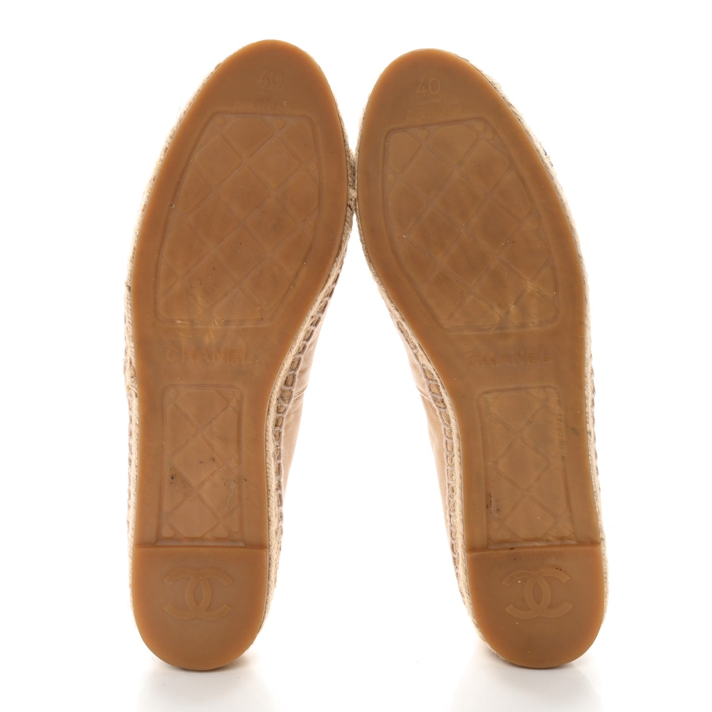 Lambskin CC Espadrilles 40 Beige Black