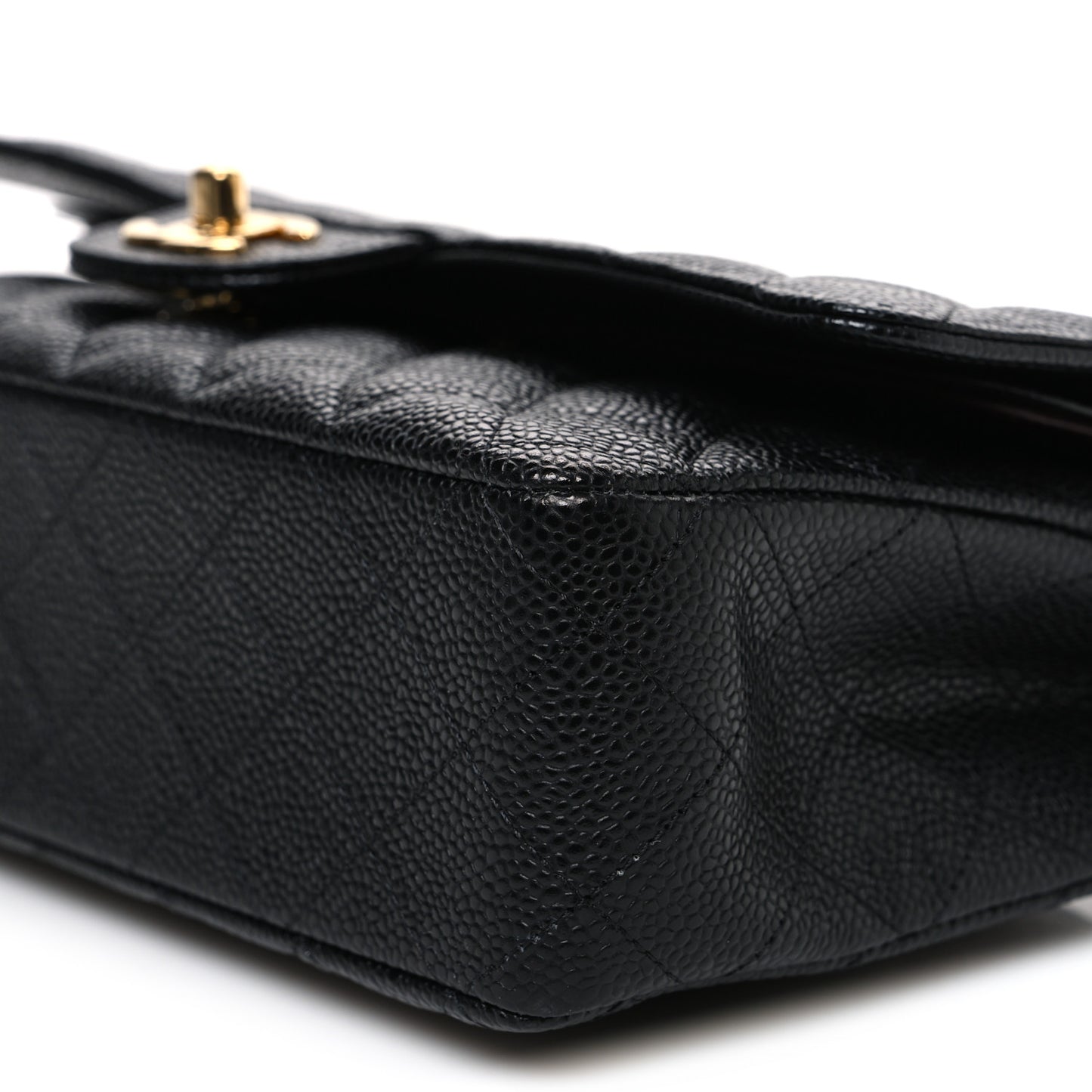 Caviar Quilted Medium Double Flap Black