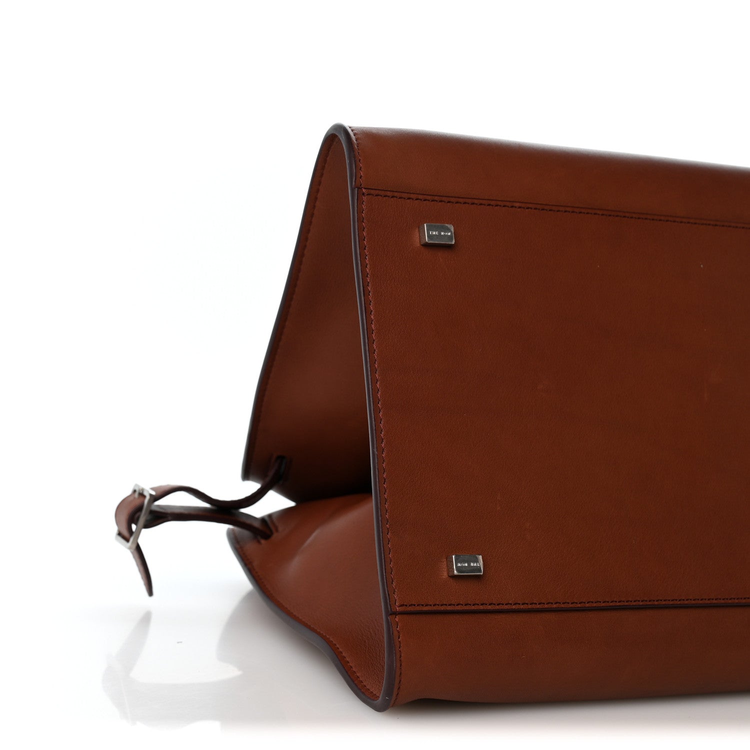 The Row Polished Saddle Calfskin Soft Margaux 15 New Burgundy 8 of 12