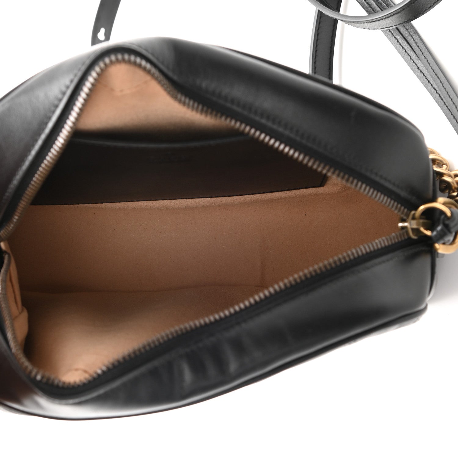 Gucci Calfskin Matelasse Small GG Marmont Chain Shoulder Bag Black 5 of 13