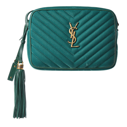 Saint Laurent Velvet Matelasse Monogram Lou Camera Bag Deep Malachite 1 of 20