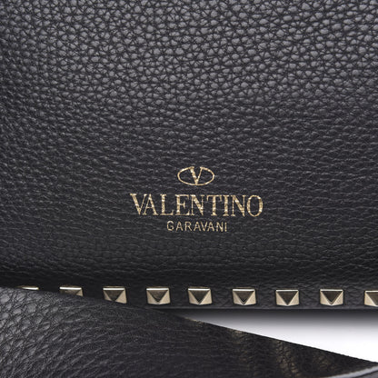 Valentino Garavani Pebbled Calfskin Large Rockstud Flip-Lock Messenger Bag Black 10 of 11