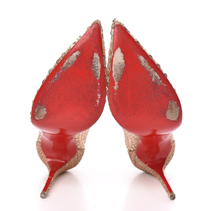 Christian Louboutin Lace Paill Cabaret Rete 554 100 Pumps 37 Version Nude 5 of 11