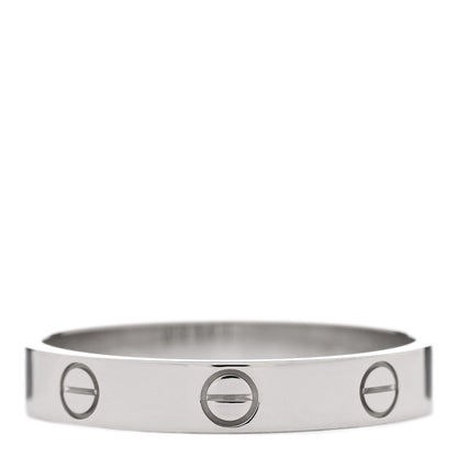 Cartier 18K White Gold 3.5mm LOVE Wedding Band Ring 61 9.5 3 of 5