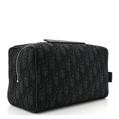 Christian Dior Oblique Jacquard Toiletry Pouch Black 3 of 7