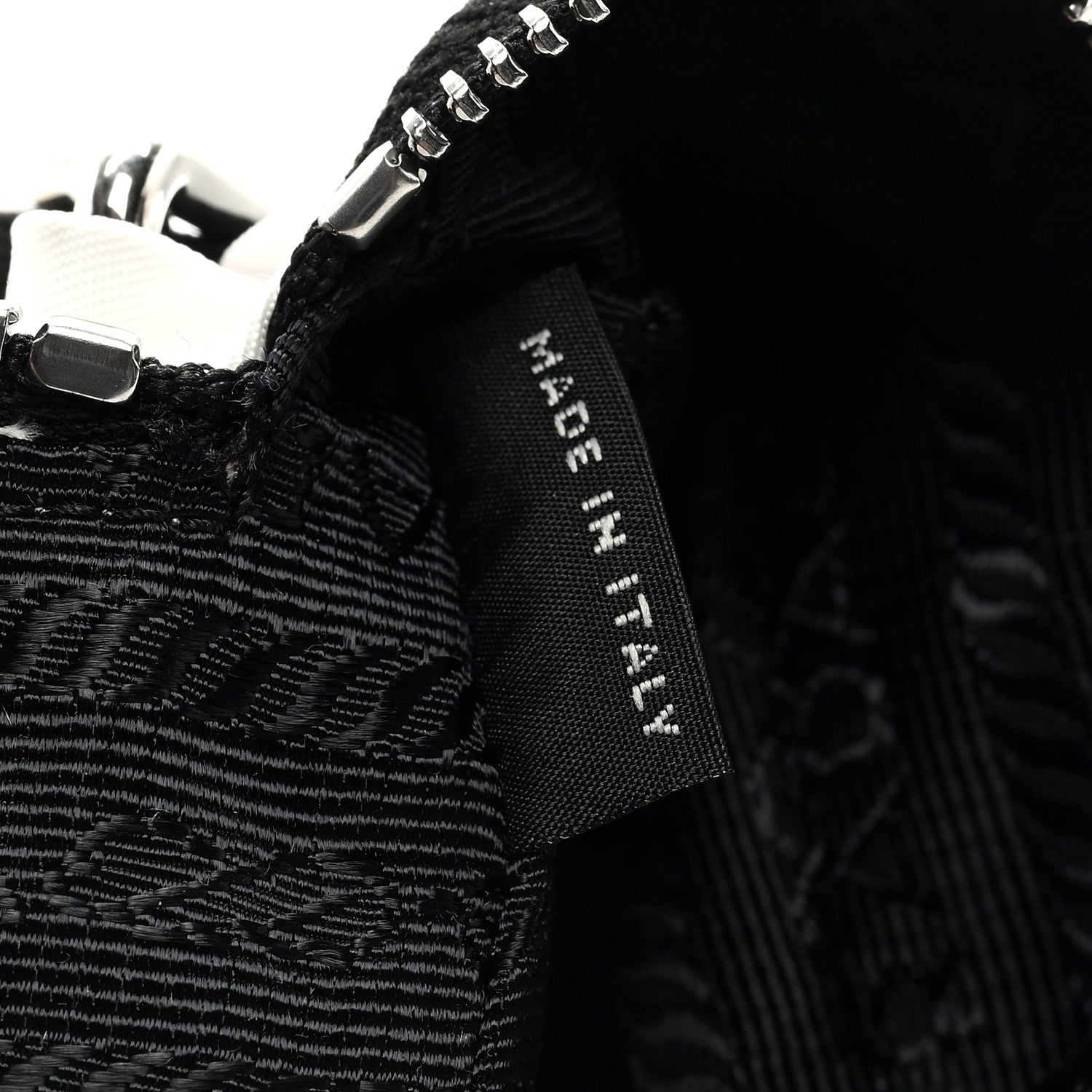 Prada Tessuto Nylon Travel Saffiano Metal Triangle Logo Mini Arm Pouch White 6 of 6