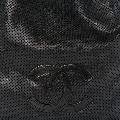 Chanel Glazed Calfskin Perforated Medium Rodeo Drive Tote Black 8 of 14