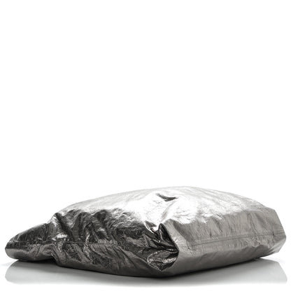 Lanvin Metallic Crinkled Lambskin Paper Bag Tote Grey 4 of 6
