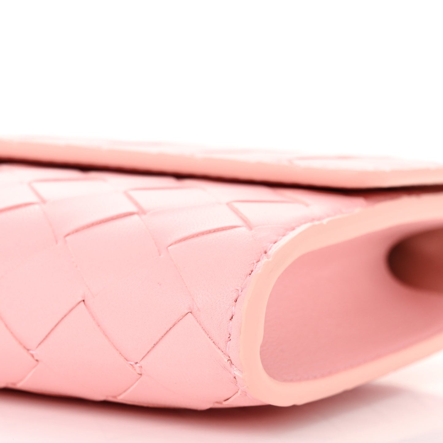 Nappa Intrecciato Long Andiamo Top Handle Clutch Rose