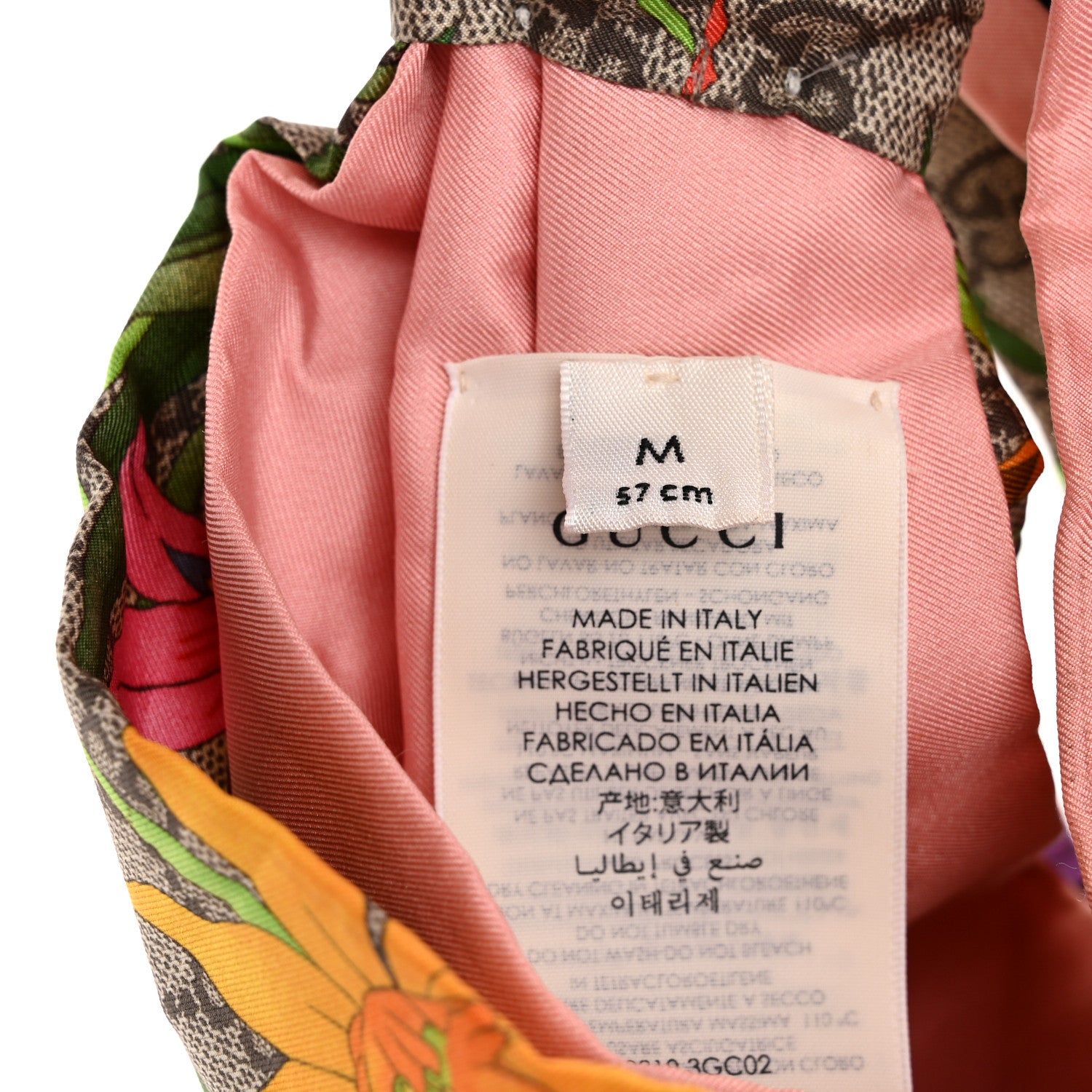 Gucci Silk Monogram Flora Print Headband M Pink 4 of 4