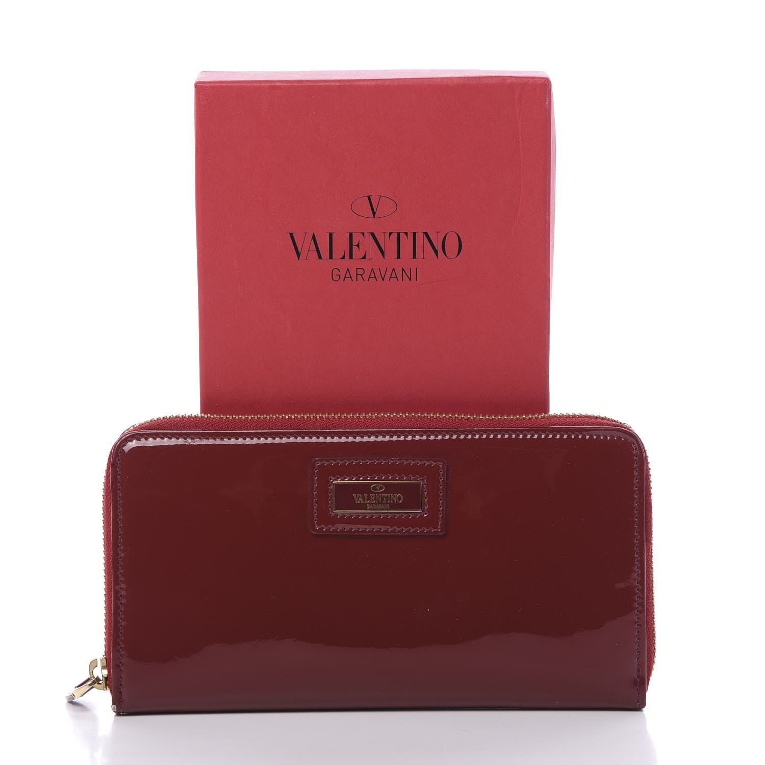 Valentino Garavani Patent Zip Around Wallet Red 12 of 12