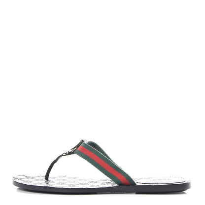 Gucci Nylon Guccissima Web Womens Thong Sandals 39.5 Green Red Black 1 of 8