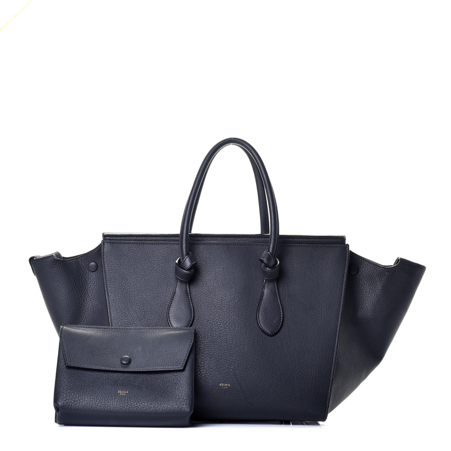 Celine Grained Calfskin Small Tie Knot Tote Navy Blue 1 of 9