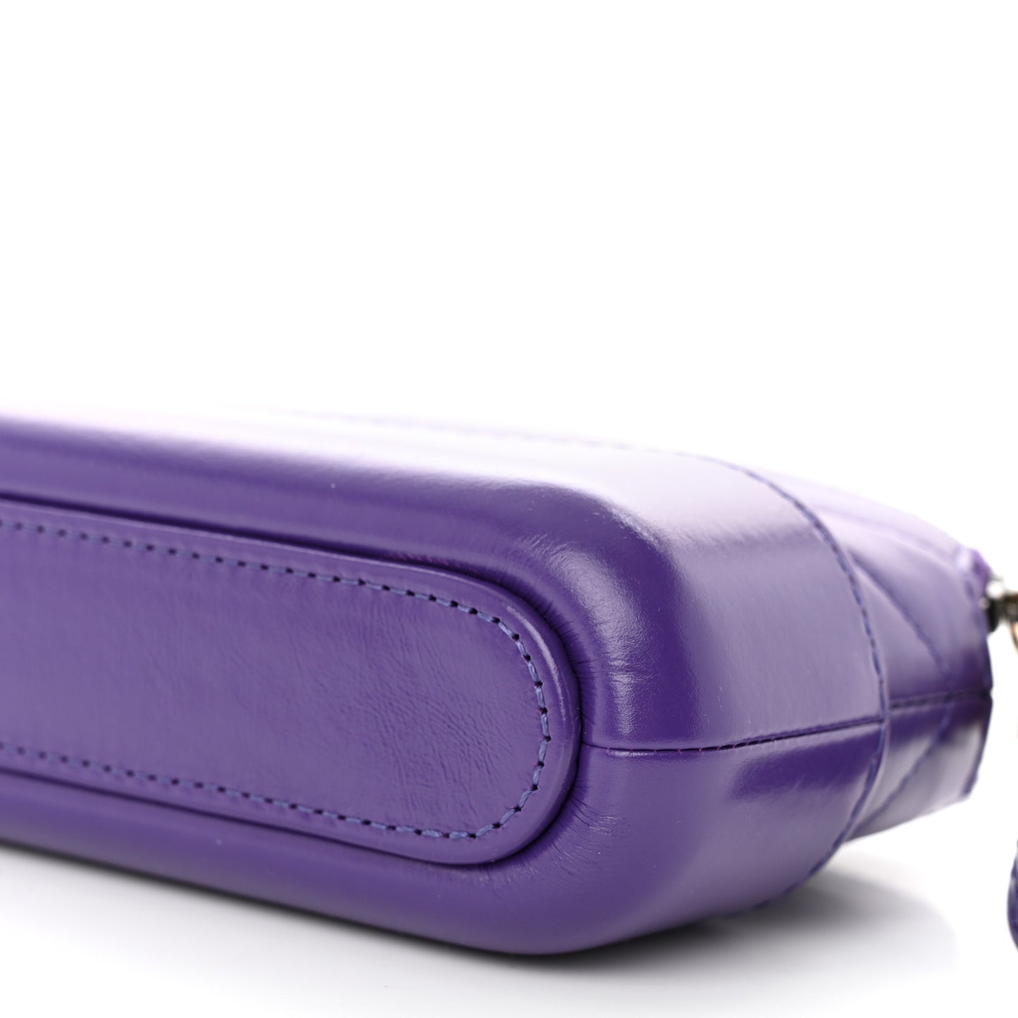 Aged Calfskin Quilted Small Gabrielle Clutch With Chain Purple