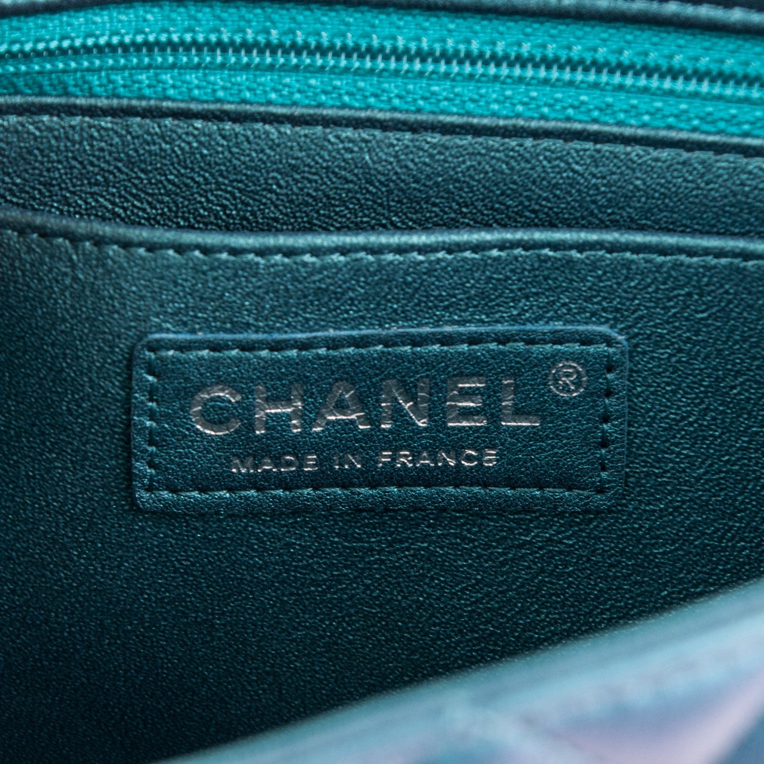 Chanel Iridescent Lambskin Quilted Mini Rectangular Flap Turquoise 7 of 8