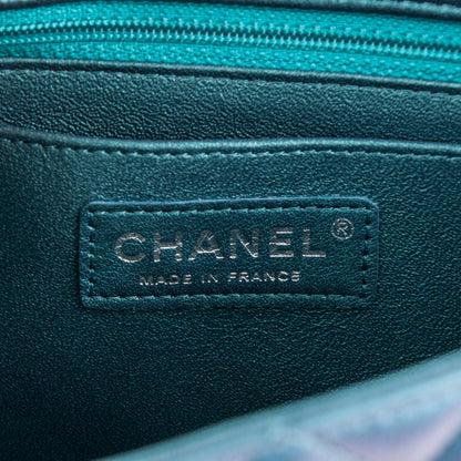 Chanel Iridescent Lambskin Quilted Mini Rectangular Flap Turquoise 7 of 8