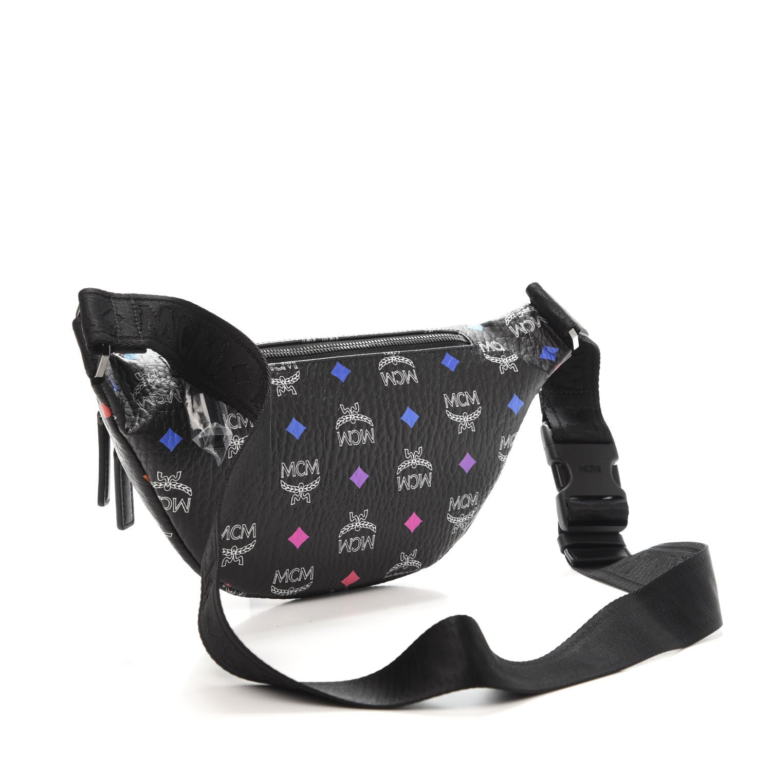 MCM Skyoptic Visetos Small Fursten Belt Bag Diamond Black 3 of 9