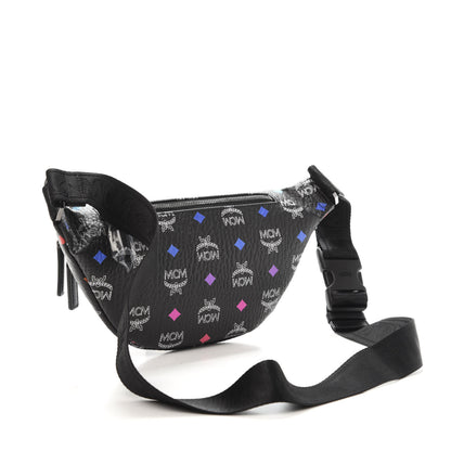 MCM Skyoptic Visetos Small Fursten Belt Bag Diamond Black 3 of 9