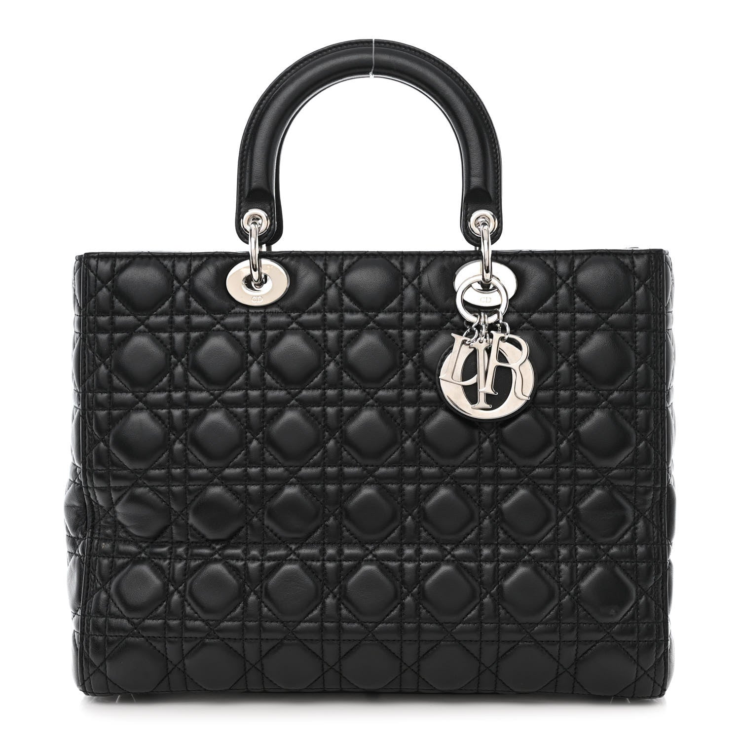 Christian Dior Lambskin Cannage Large Lady Dior Black 1 of 13