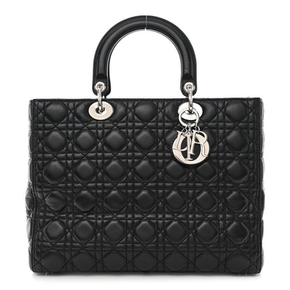 Christian Dior Lambskin Cannage Large Lady Dior Black 1 of 13