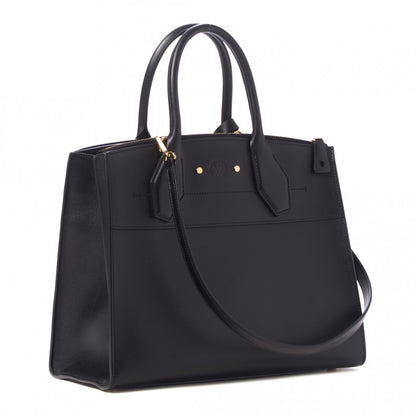 Louis Vuitton Calfskin City Steamer MM Black 3 of 8