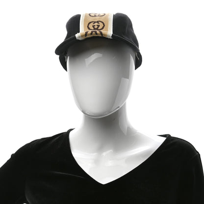 Gucci Wool Interlocking GG Stripe Baseball Hat Black 2 of 9