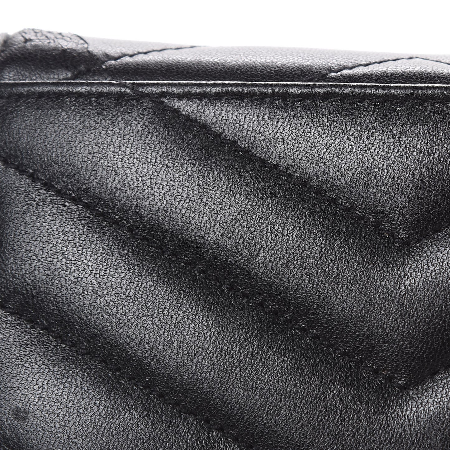 Lambskin Y Quilted Monogram Small Loulou Envelope Wallet Black