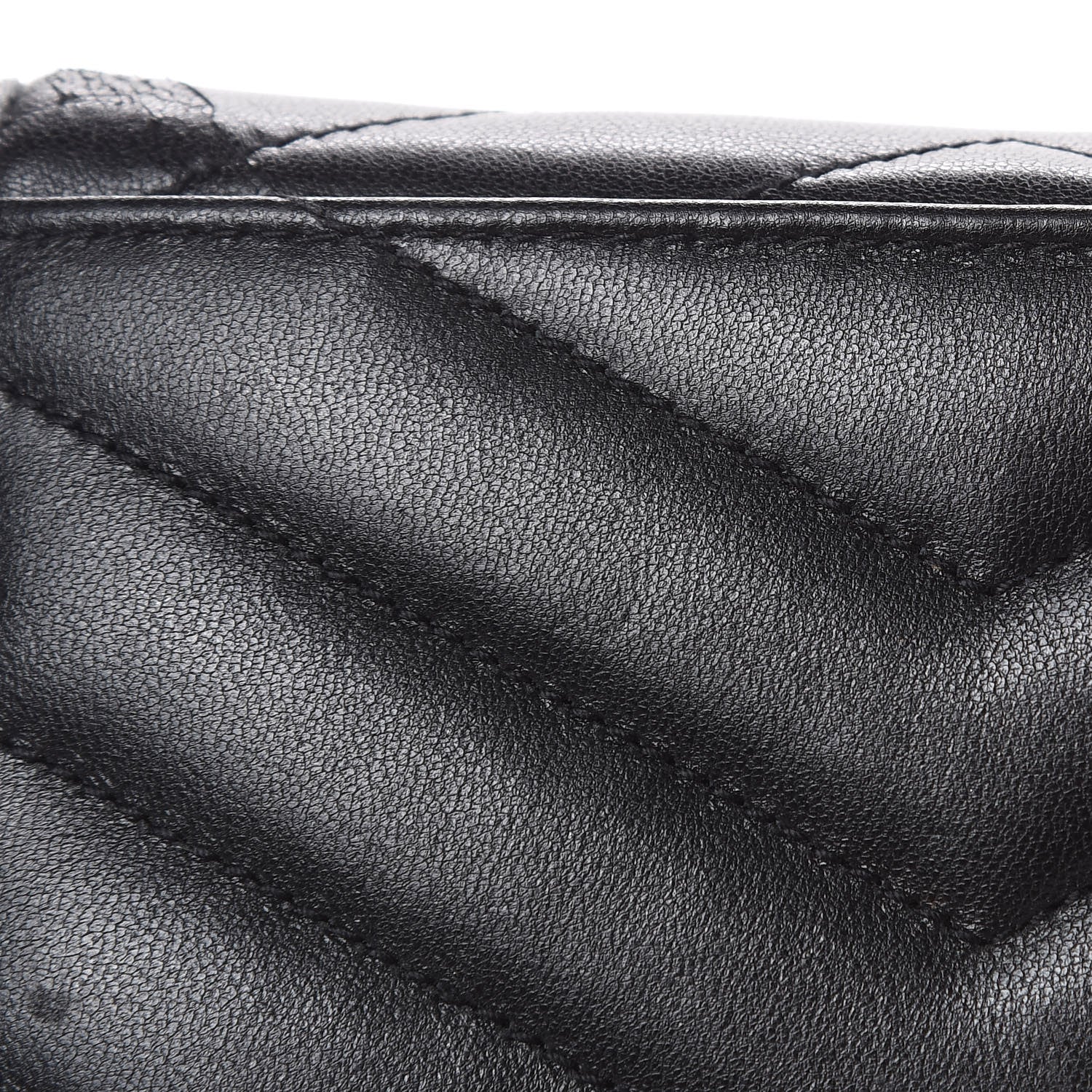 Saint Laurent Lambskin Y Quilted Monogram Small Loulou Envelope Wallet Black 13 of 14
