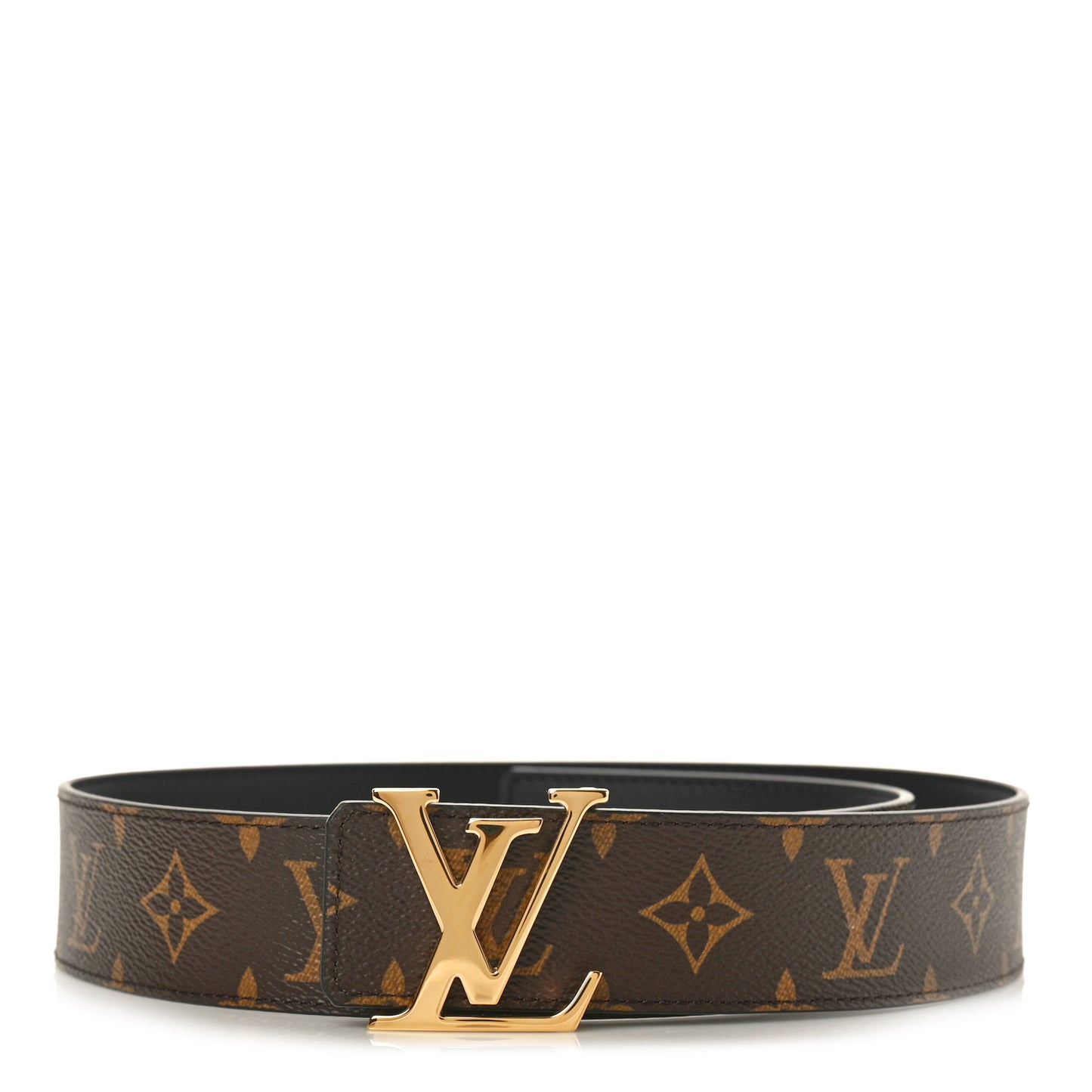Calfskin Monogram 30mm LV Initiales Reversible Belt 80 32 Black