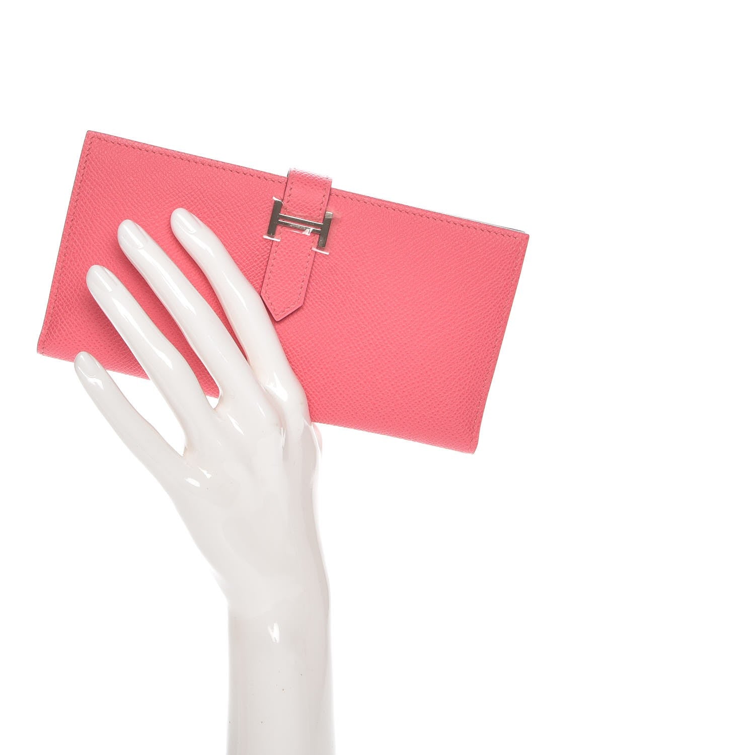Hermes Epsom Bearn Gusset Wallet Rose Azalee 2 of 8