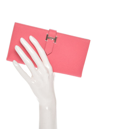 Hermes Epsom Bearn Gusset Wallet Rose Azalee 2 of 8