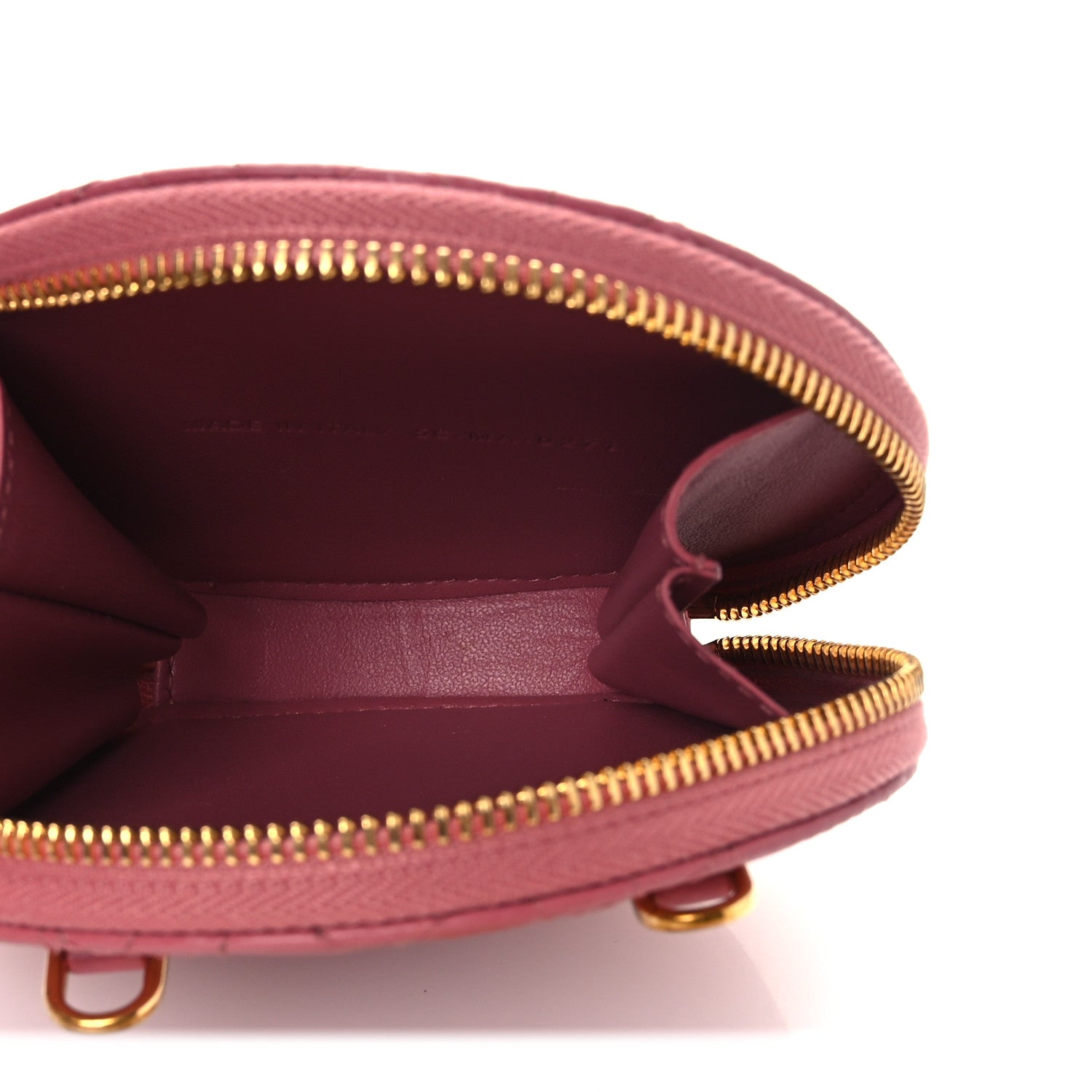 Christian Dior Calfskin Cannage Round Caro Pouch Pink Yarrow 9 of 23