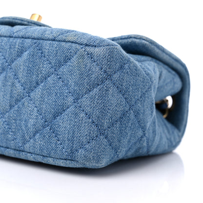 Chanel Denim Quilted Mini Pearl Crush Flap Blue 9 of 10