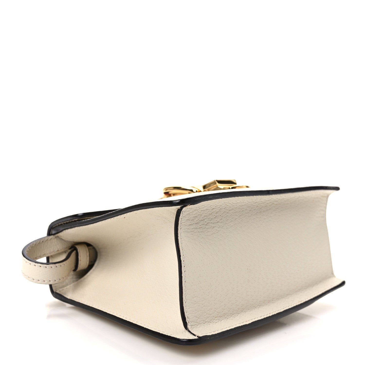 Gucci Textured Calfskin Bee Star Print Mini Sylvie Top Handle Bag Mystic White 4 of 10