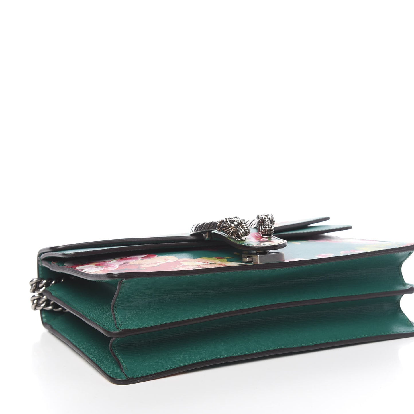 Calfskin Blooms Print Small Dionysus Shoulder Bag Bright Emerald Multicolor