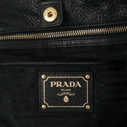 Prada Cervo Deerskin Side Zip Tote Nero Black 7 of 12