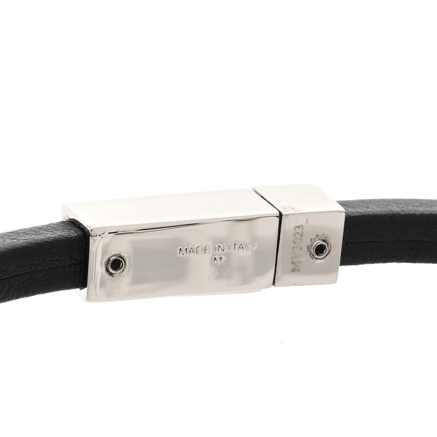 Calfskin Fendi Logo Bracelet M Black
