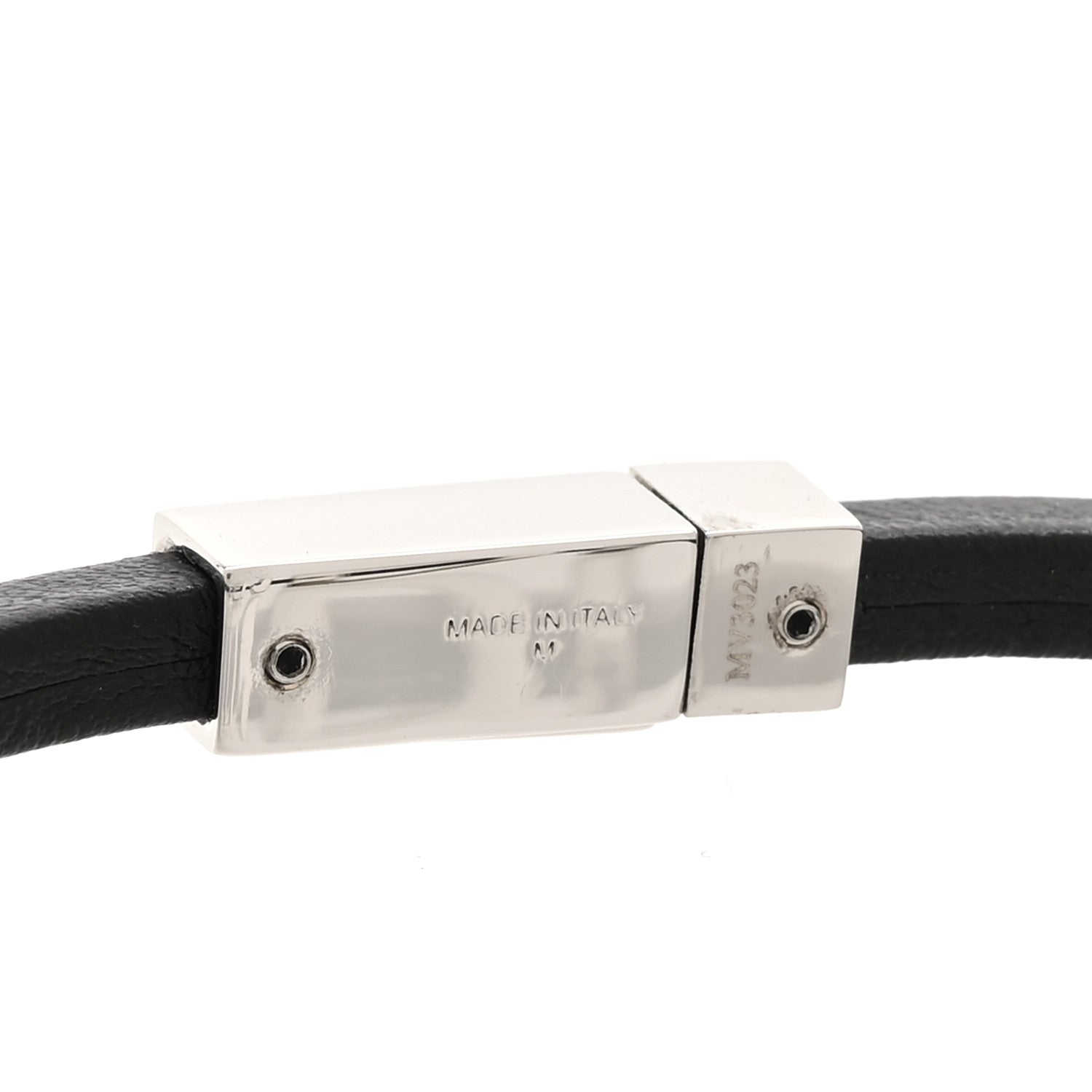 Fendi Calfskin Fendi Logo Bracelet M Black 4 of 4