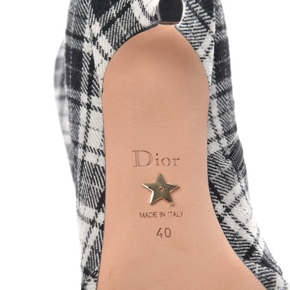 Christian Dior Canvas Tartan Gang Ankle Boots 40 Black 9 of 11