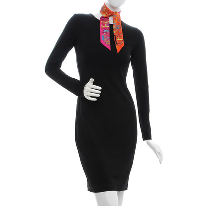 Hermes Silk 1001 H Twilly Orange Fuchsia Bleu 2 of 7