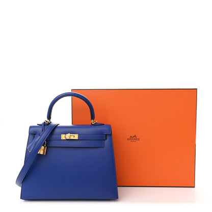 Hermes Box Kelly Sellier 25 Bleu Electrique 12 of 12
