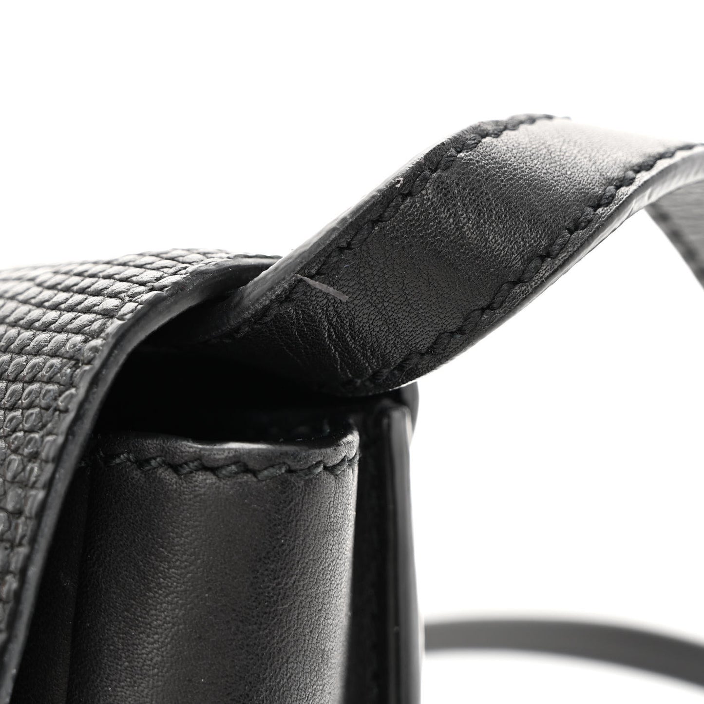Calfskin Snakeskin Effect Mini Classic Monogram Kaia Satchel Black