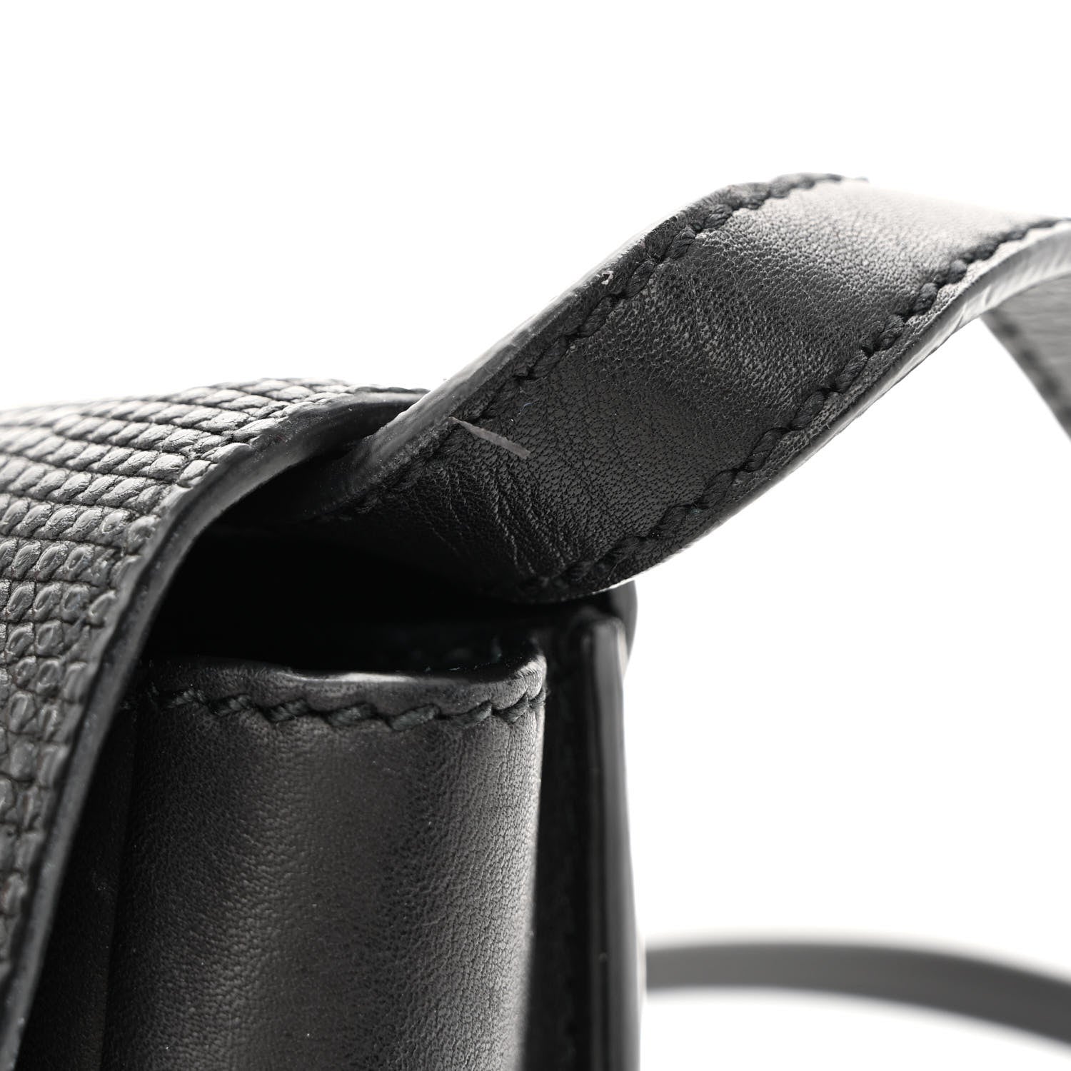Saint Laurent Calfskin Snakeskin Effect Mini Classic Monogram Kaia Satchel Black 12 of 12