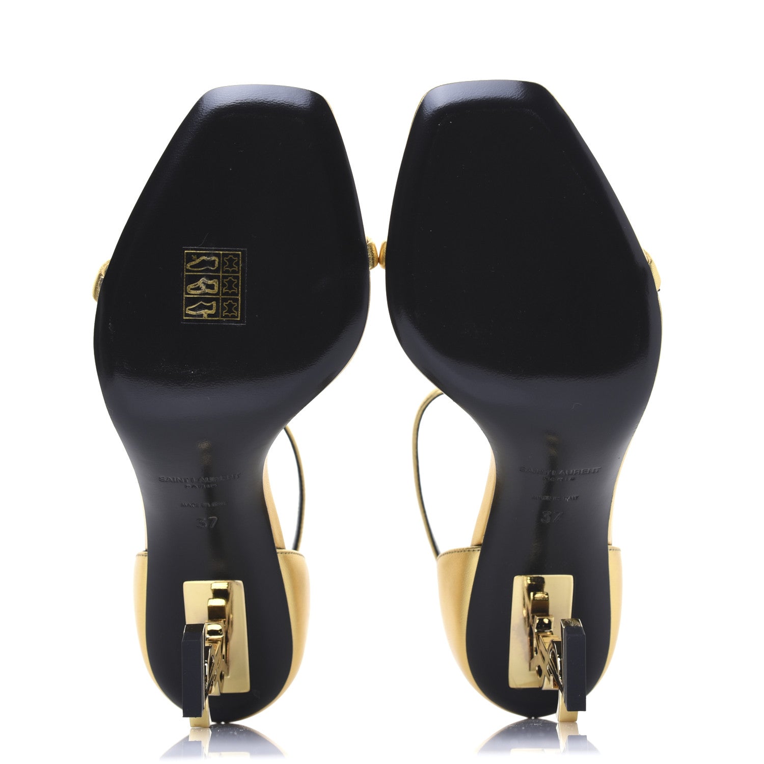 Saint Laurent Calfskin Opyum Sandals 37 Oro 6 of 13