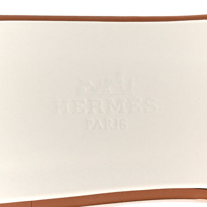 Hermes Box Calfskin Oran Sandals 35 White 7 of 9