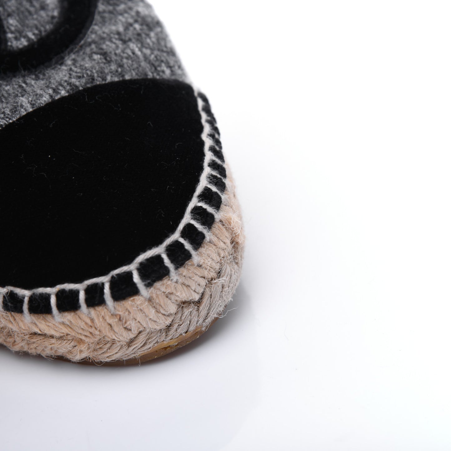 Tweed Velvet CC Espadrilles 41 Grey Black