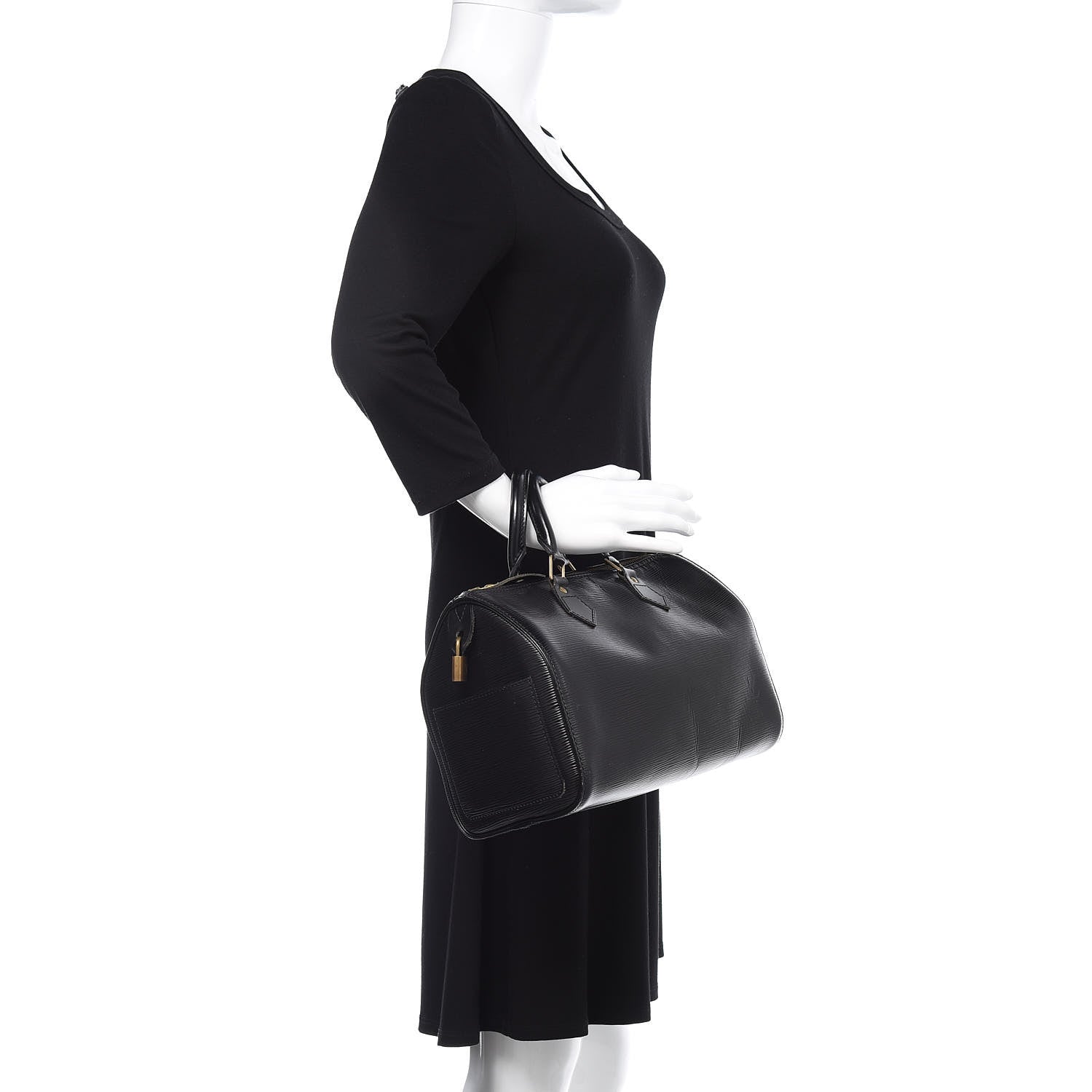 Louis Vuitton Epi Speedy 30 Black 2 of 17