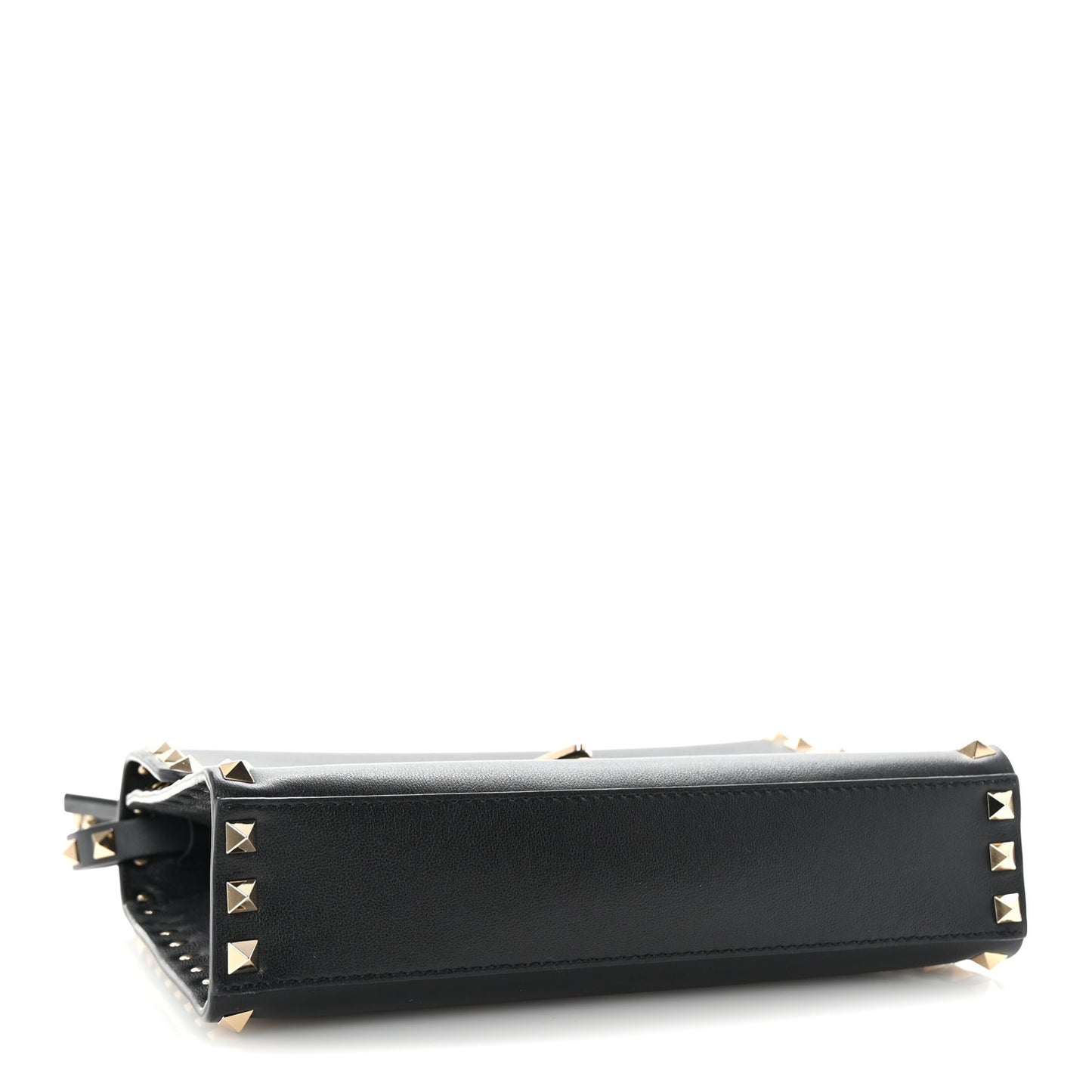 Vitello Medium Rockstud Flip Lock Crossbody Bag Black