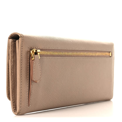Prada Saffiano Metal Continental Flap Wallet Cammeo 4 of 9