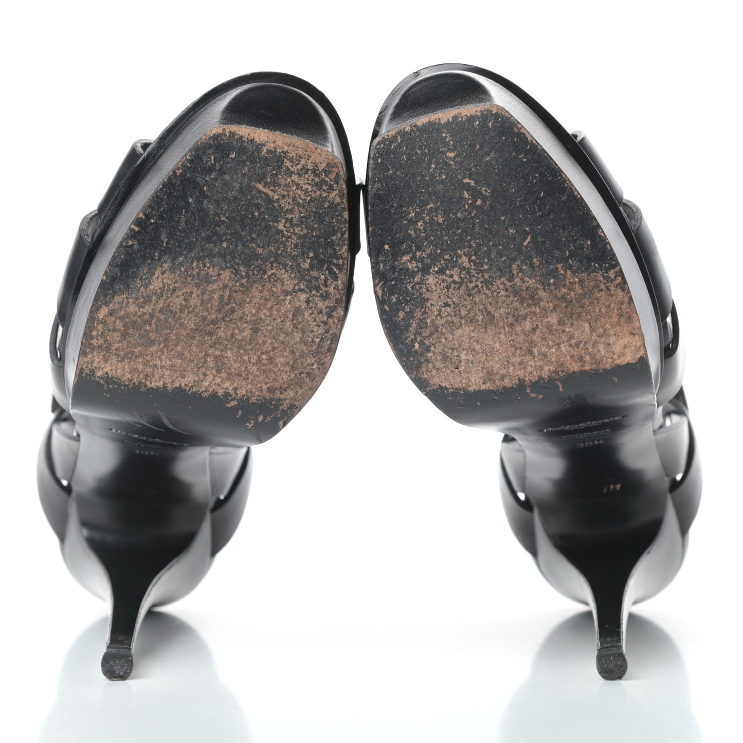 Calfskin Tribute 105 Platform Sandals 38.5 Black